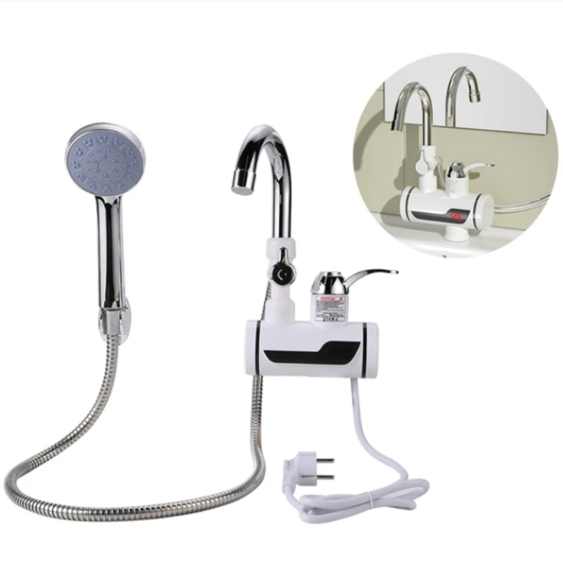 

Kitchen Water Heater Cold Heating Faucet Instantaneous Water Heater Tap Instant Hot Water Faucet Heater with Shower Head