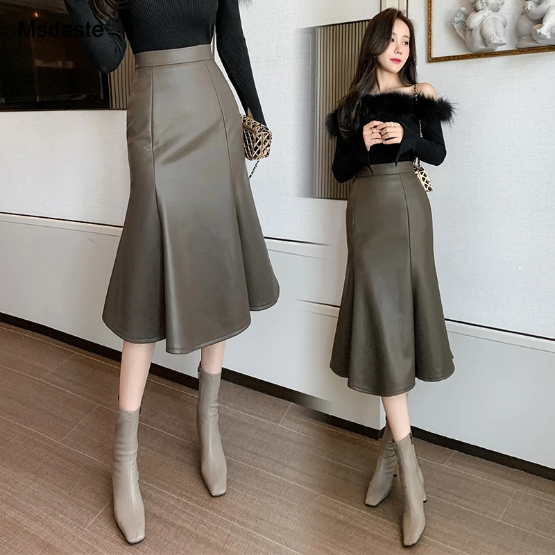 PU Leather Skirts Women High Waist Midi Faldas Saia Slim Bodycon Trumpet Skirts Elegant Workwear Faux Leather Woman PU Skirts
PU Leather Skirts Women High Waist Midi Faldas Saia Slim Bodycon Trumpet Skirts Elegant Workwear Faux Leather Woman PU Skirts