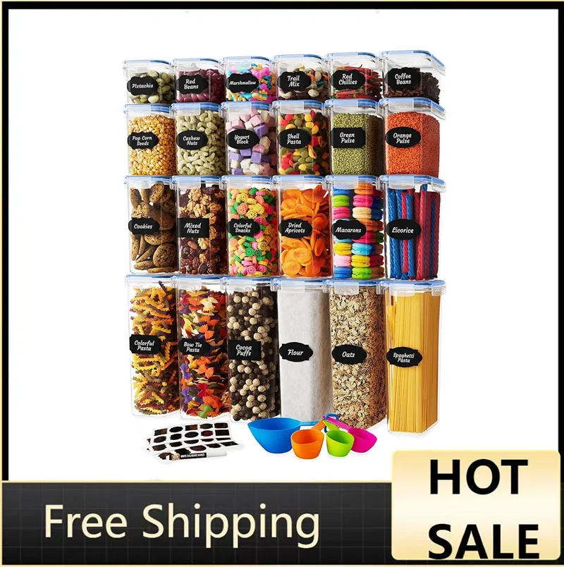 Airtight Food Storage Containers Set with Lids for Kitchen and Pantry Organization - BPA Free Kitchen Canisters for Cereal,
Airtight Food Storage Containers Set with Lids for Kitchen and Pantry Organization - BPA Free Kitchen Canisters for Cereal,