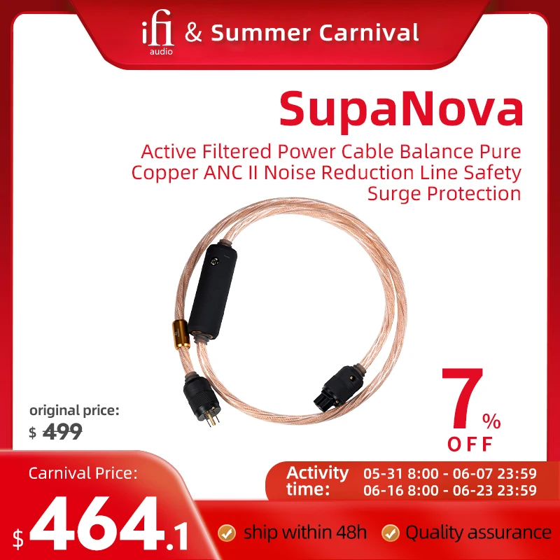 iFi SupaNova HiFi Audio Active Filtered Power Cable Balance Pure Copper ANC II Noise Reduction Line Safety Surge Protection
iFi SupaNova HiFi Audio Active Filtered Power Cable Balance Pure Copper ANC II Noise Reduction Line Safety Surge Protection