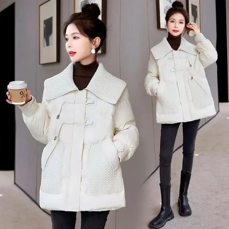 Korean Cotton-padded Jacket Women's Winter 2024 New Thick Warm Parkas Coat Casual Loose Medium To Long Stitching Lady Overcoat
Korean Cotton-padded Jacket Women's Winter 2024 New Thick Warm Parkas Coat Casual Loose Medium To Long Stitching Lady Overcoat