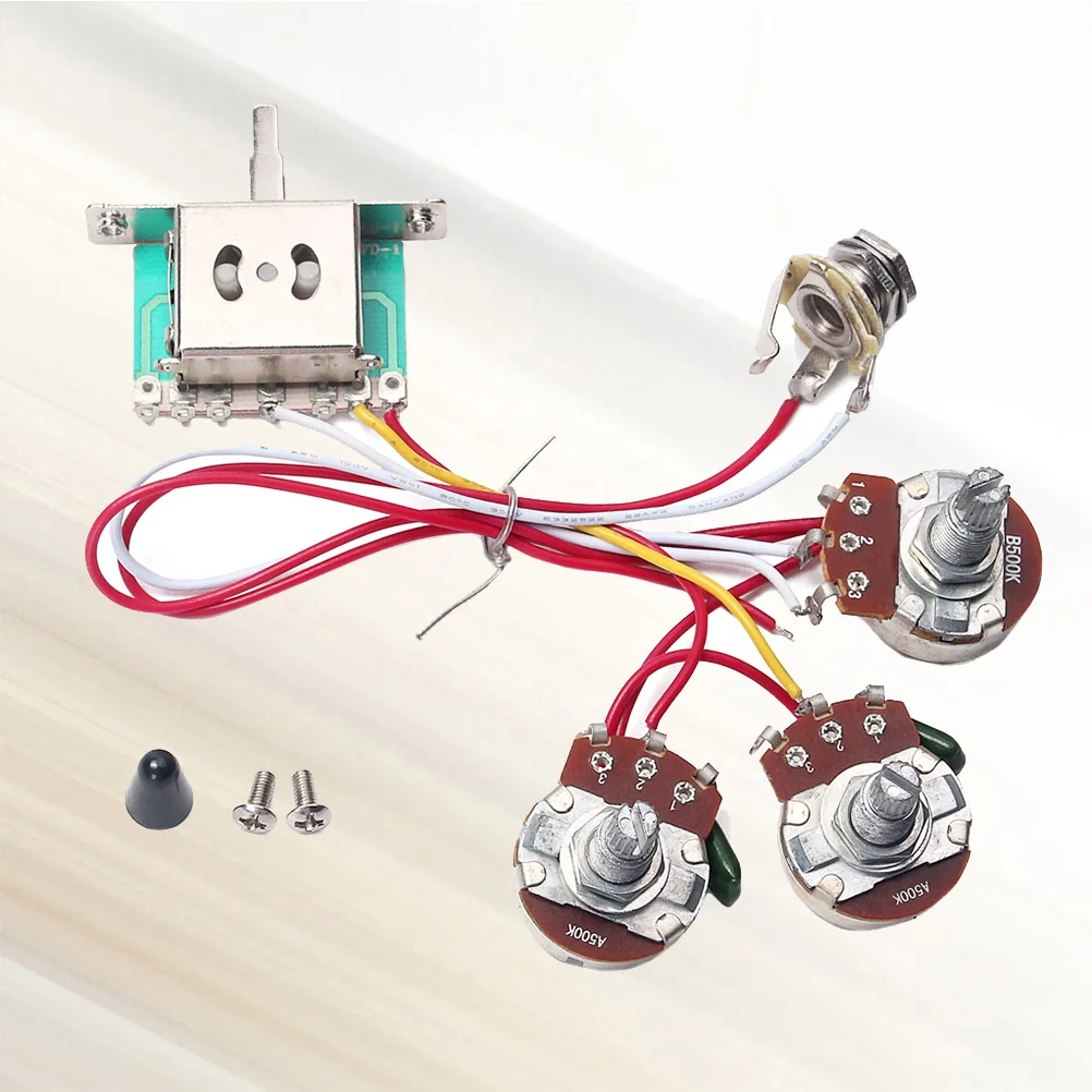 Humbucker Pickups 1 Volume 2 Tone Pot Jack 500K Potentiometer Way Toggle 2T1V Prewired Wiring Harness
Humbucker Pickups 1 Volume 2 Tone Pot Jack 500K Potentiometer Way Toggle 2T1V Prewired Wiring Harness