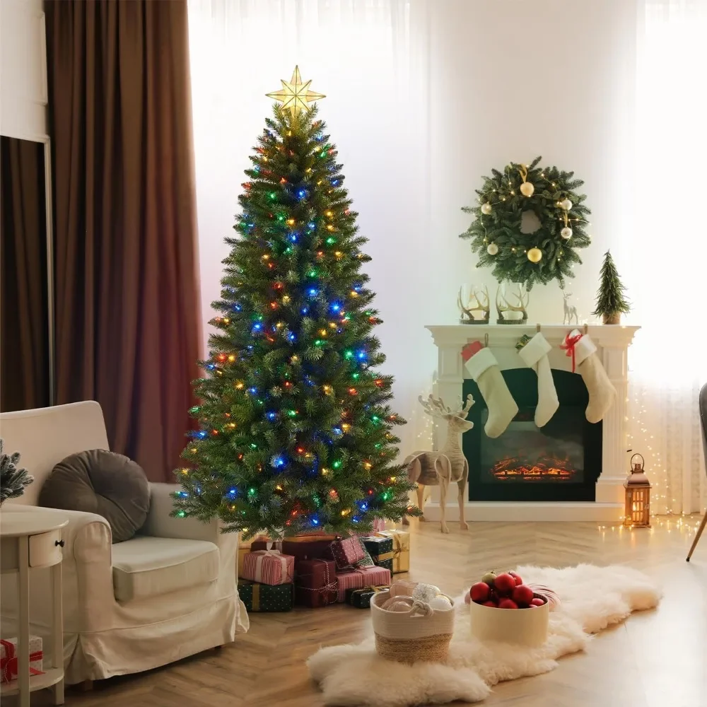6.5 ft Slim Pre-Lit Christmas Tree, Eagle Peak Pine Pencil Artificial Christmas Tree with 350 Color Changing LED Light
6.5 ft Slim Pre-Lit Christmas Tree, Eagle Peak Pine Pencil Artificial Christmas Tree with 350 Color Changing LED Light