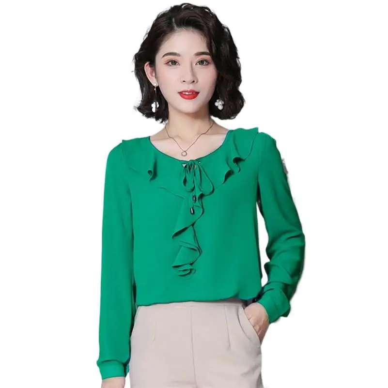 2024 New Autumn Women Fashion Tops Solid Chiffon Long Sleeves Tops Ladies V-Neck Loose Ruffles Shirts blusa mujer moda 2024
2024 New Autumn Women Fashion Tops Solid Chiffon Long Sleeves Tops Ladies V-Neck Loose Ruffles Shirts blusa mujer moda 2024