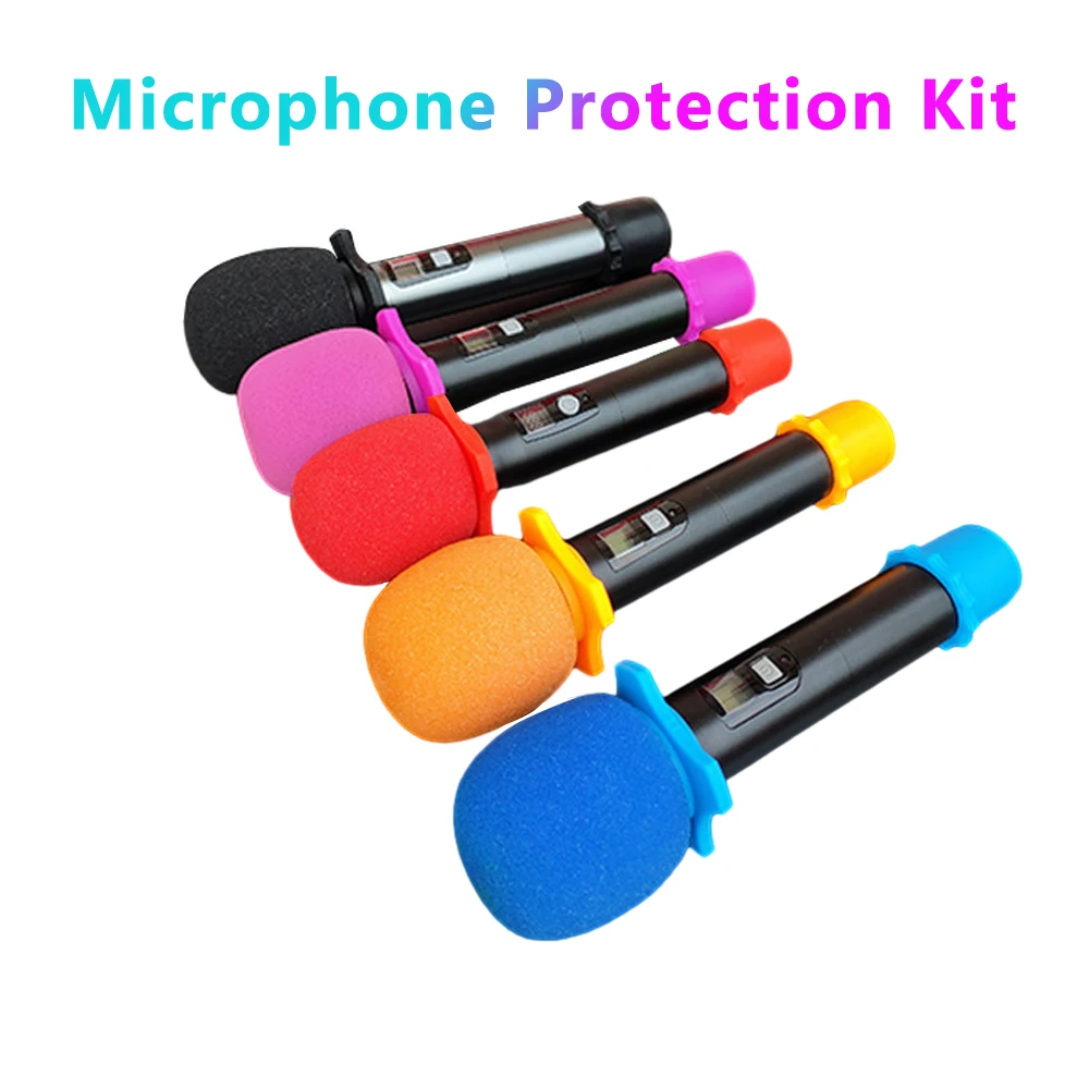 

Shakeproof Wireless Handheld Mic Protection Silicone Ring Anti Rolling Bottom Rod Sleeve Holder Foam Filter for KTV Mic Device