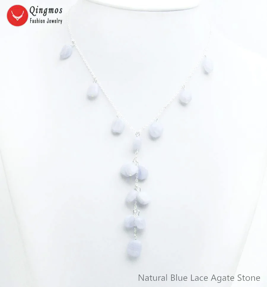 Qingmos Fashion Natural Stone Pendant Necklace for Women with Baroque 8-10mm Blue Lace Agates Stone Necklace Jewelry 16.5'' 6543
Qingmos Fashion Natural Stone Pendant Necklace for Women with Baroque 8-10mm Blue Lace Agates Stone Necklace Jewelry 16.5'' 6543