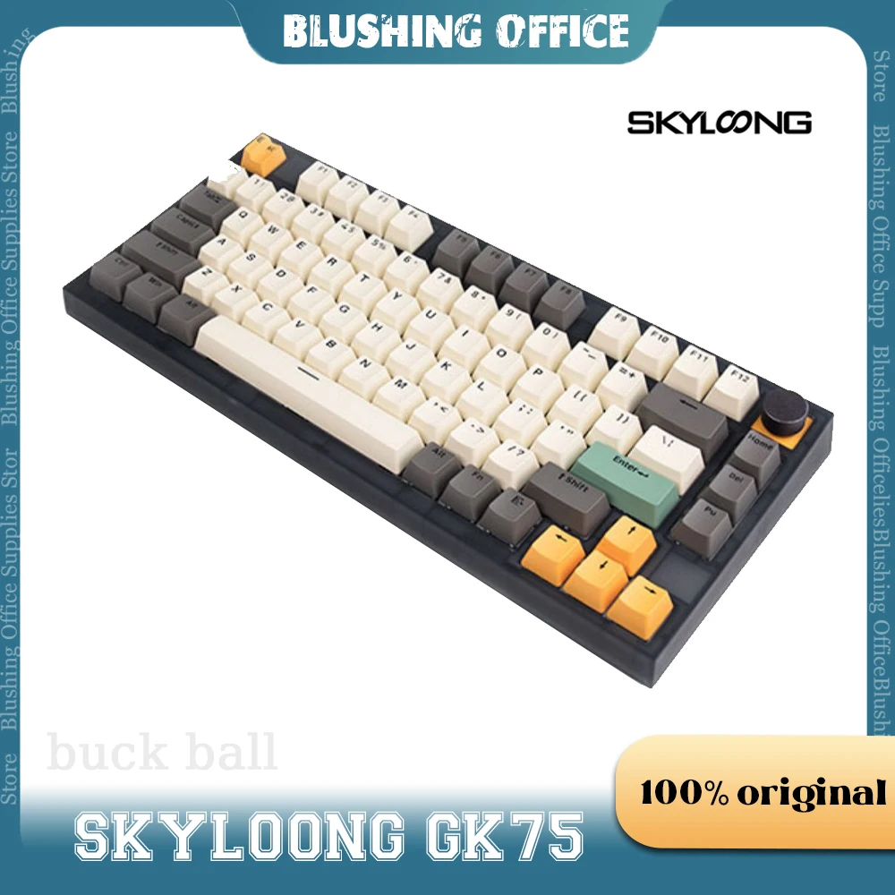 

Игровые клавиатуры Skyloong Gk75, Проводные клавиатуры с ЧПУ ручкой, Oem Pbt, клавиатуры 75%, Горячая замена, легкая прокладка, геймерские механические клавиатуры