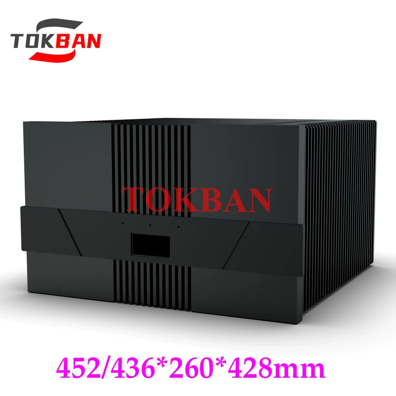 

Tokban Audio 452/436*260*428mm Aluminium Class A Power Amplifier Chassis Enclosure with Heat Sink DIy Amp Case Shell