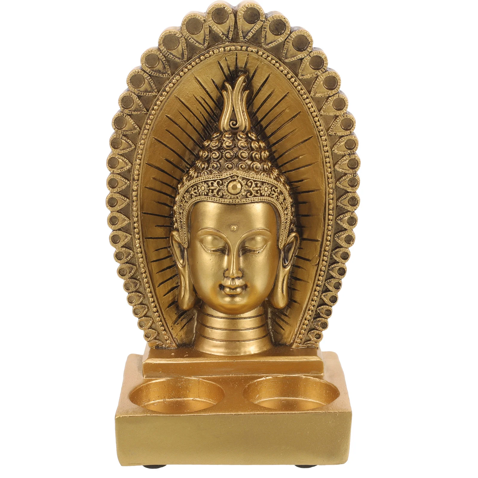 Resin Buddha Figure Tealight Holder Desktop Buddha Head Shaped Tealight Holder Holder
Resin Buddha Figure Tealight Holder Desktop Buddha Head Shaped Tealight Holder Holder
