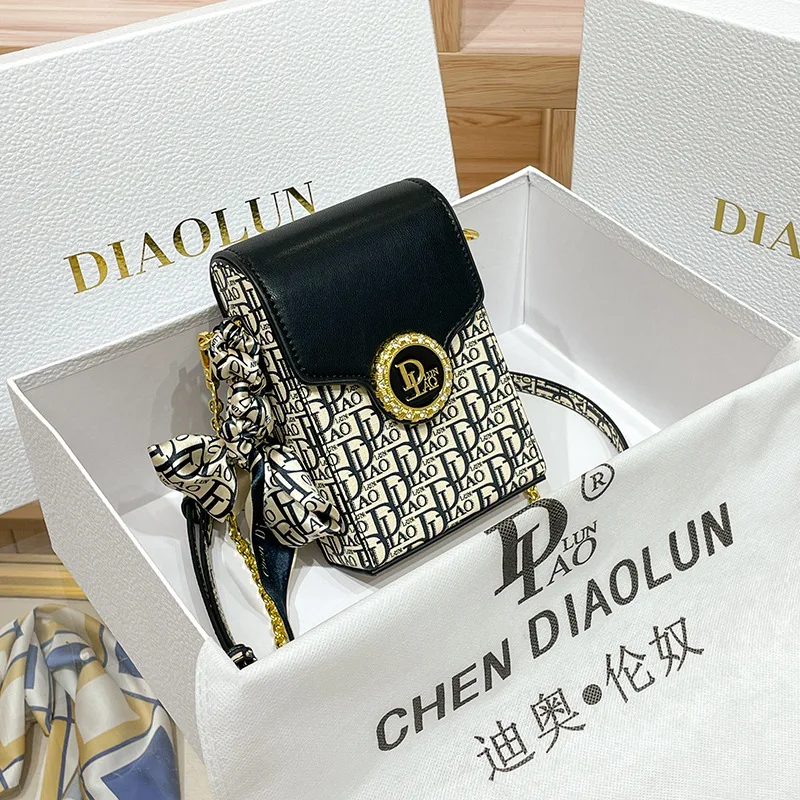 

Hong Kong brand DIAOLUN mobile bag for women's 2023 cross-border new single shoulder bag diagonal cross chain mini bag