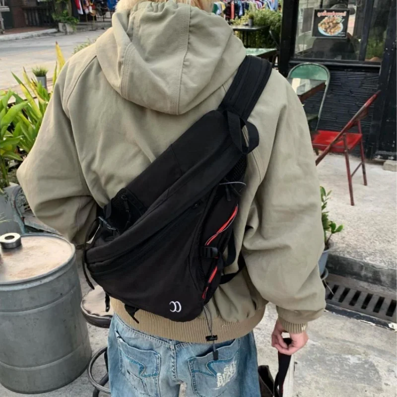 

Korean Style Streetwear Portable Nylon Men Chest Sling Bag Travel Women Shoulder Crossbody Bag