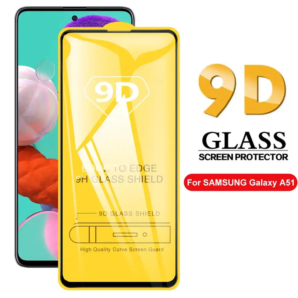 

3PCS 9D Full Cover Protective Glass For Samsung Galaxy A51 A52 A71 A72 Screen Protector For Samsung A30 A50 A70 A80 A40 Glass