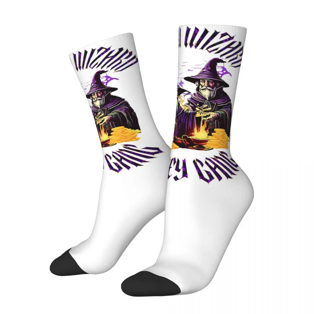 

Retro Unisex Retro Shadow Wizard Money Gang Design Socks Magic Music Stuff Skateboard Socks Super Soft Best Gift Idea
