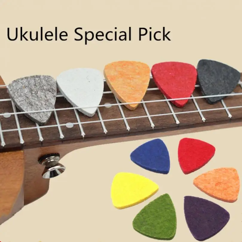 

3mm Thickness Multiple Colors Felt Ukulele Special Pick, Cute Thumb Dedicated Pick 6 Different Colors Optional