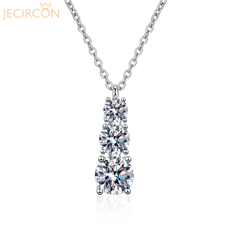 JECIRCON 925 Sterling Silver Sansheng Stone Necklace for Women Light Luxury D Color 1.8ct Moissanite Pendant Super Flash Jewelry
JECIRCON 925 Sterling Silver Sansheng Stone Necklace for Women Light Luxury D Color 1.8ct Moissanite Pendant Super Flash Jewelry