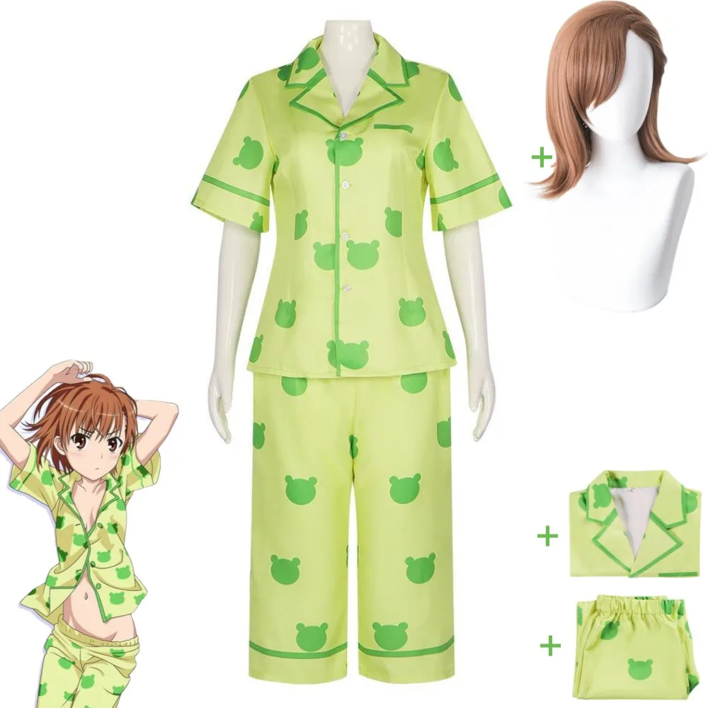 Anime Misaka Mikoto Toaru Kagaku No A Certain Scientific Railgun Cosplay Costume Wig Green Pajamas Hallowen Carnival Party Suit 
Anime Misaka Mikoto Toaru Kagaku No A Certain Scientific Railgun Cosplay Costume Wig Green Pajamas Hallowen Carnival Party Suit