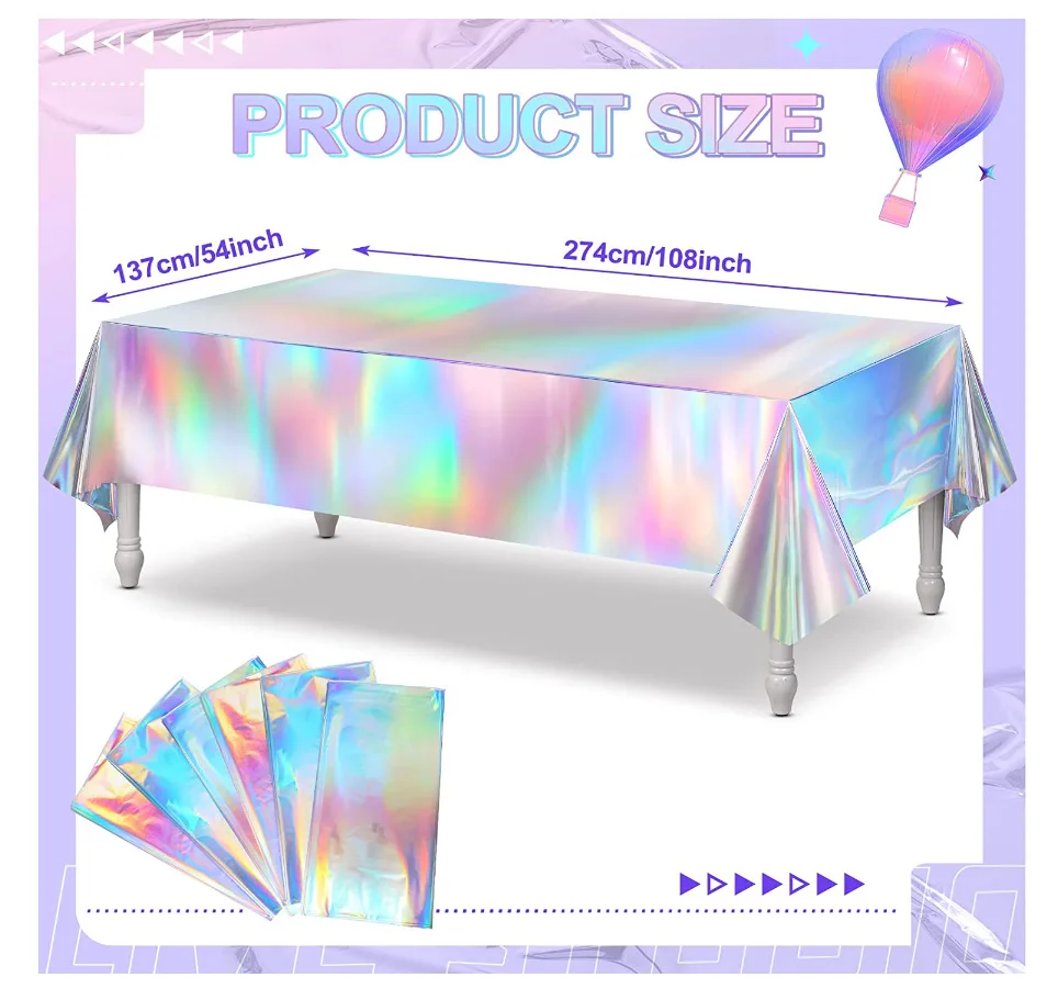Laser Tablecloth Party Decoration Disposable Plain Laser Seven Color Tablecloth Birthday Party Family Evening Party
Laser Tablecloth Party Decoration Disposable Plain Laser Seven Color Tablecloth Birthday Party Family Evening Party