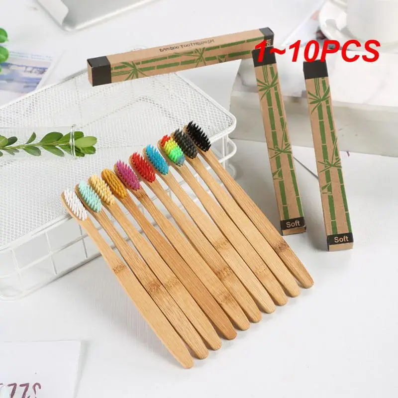 

1~10PCS Colorful Natural Bamboo Toothbrush Set Soft Bristle Charcoal Teeth Whitening Bamboo Toothbrushes Soft Oral Care