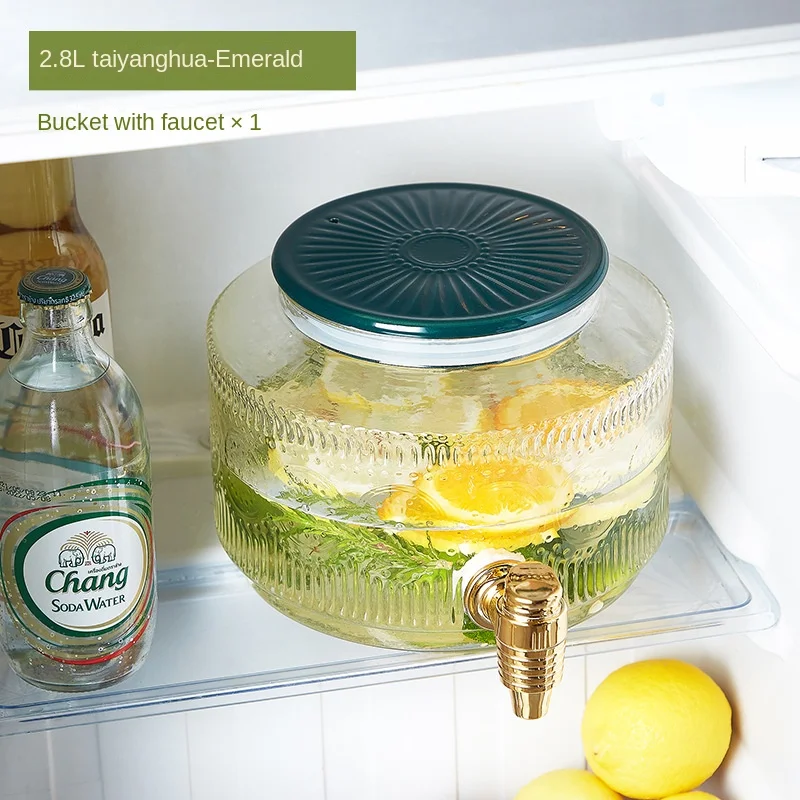 Refrigerator glass cold water kettle with faucet, large capacity cold water kettle fruit tea bucket
Refrigerator glass cold water kettle with faucet, large capacity cold water kettle fruit tea bucket
