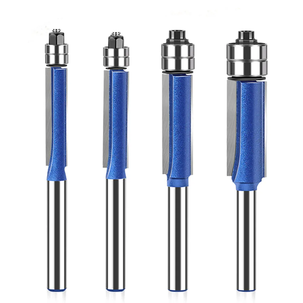 4pcs 1/4 Shank Straight Flush Trim Router Bit With Double Bearing Milling Cutter For Wood Bit Face Mill Woodworking Tools
4pcs 1/4 Shank Straight Flush Trim Router Bit With Double Bearing Milling Cutter For Wood Bit Face Mill Woodworking Tools