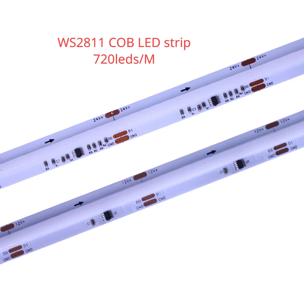 

FOB COB FCOB SPI красный зелёный синий Фотографическая лампа WS2811 адресная 576 720 светодиодов Мечта цвет DC12V 24V гибкое освещение высокой плотности RA90