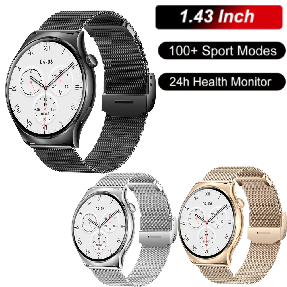 

2023 New Bluetooth Call smart watch men 1.43 Inch Screen Sports Watches Smartwatch for Nokia X6 6.1 Plus Ulefone Power Armor 13