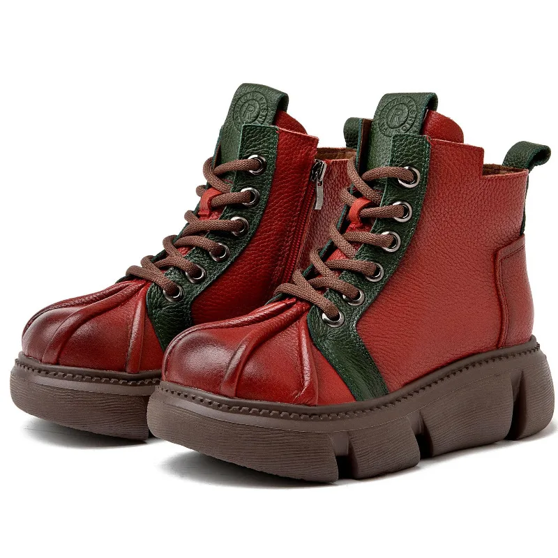 ZXRYXGS High Quality Cowhide Spell Color Retro Boots Women Fashion Shoes 2024 Lace-up Side Zipper Thick Sole Wedges Roman Boots
ZXRYXGS High Quality Cowhide Spell Color Retro Boots Women Fashion Shoes 2024 Lace-up Side Zipper Thick Sole Wedges Roman Boots