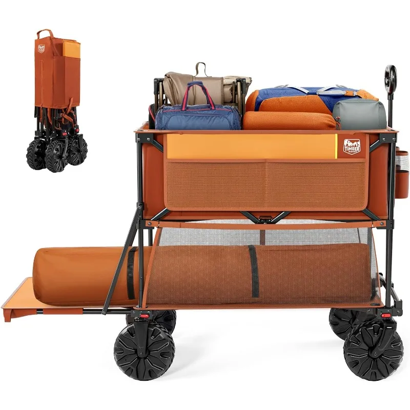 400L Large Capacity Folding Double Decker Wagon, 54" Extra Long Extender Wagon Cart, 450lbs Heavy Duty Collapsible Wagon
400L Large Capacity Folding Double Decker Wagon, 54" Extra Long Extender Wagon Cart, 450lbs Heavy Duty Collapsible Wagon