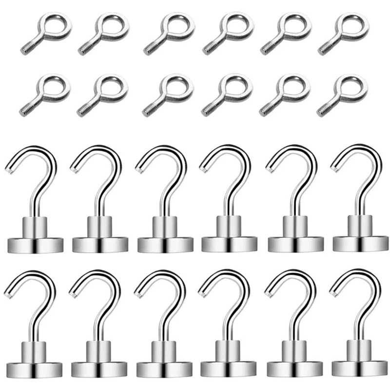 24 Pcs Magnetic Hooks Magnet Ring Hook Strong Magnets Heavy Duty for Garage Drop Shipping
24 Pcs Magnetic Hooks Magnet Ring Hook Strong Magnets Heavy Duty for Garage Drop Shipping