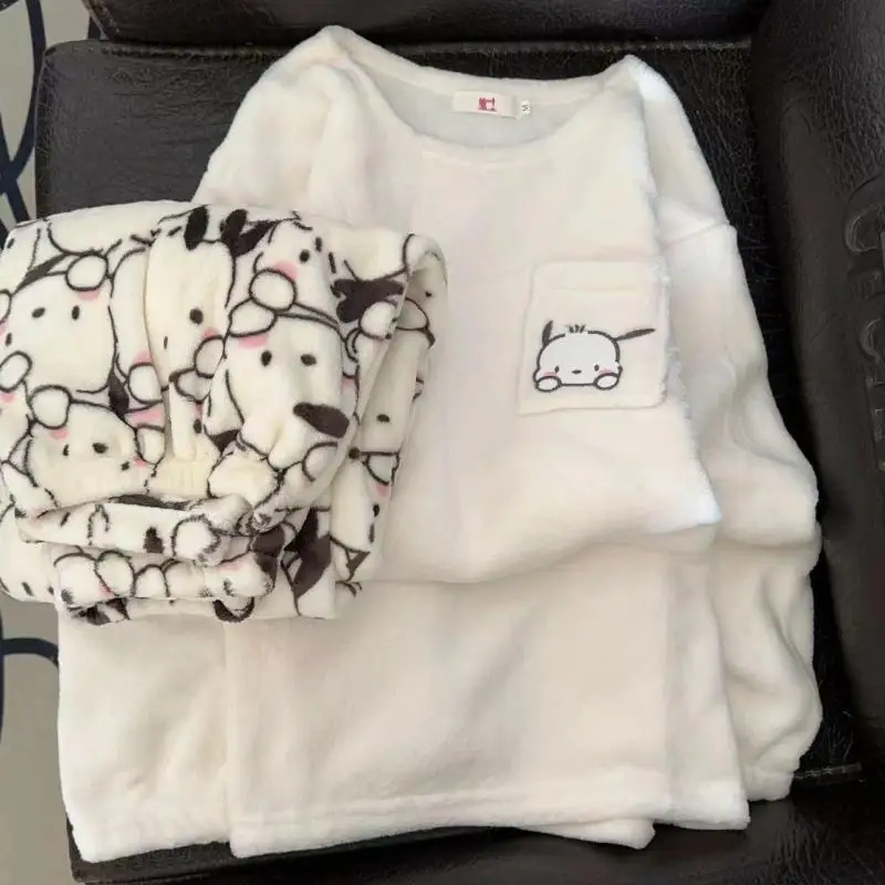 Sanrio Pochacco Hellokitty Kuromi Pajamas Winter Flannel Plush Thickening Warm Suit Soft Skin Friendly Comfort Minimal For Girls
Sanrio Pochacco Hellokitty Kuromi Pajamas Winter Flannel Plush Thickening Warm Suit Soft Skin Friendly Comfort Minimal For Girls