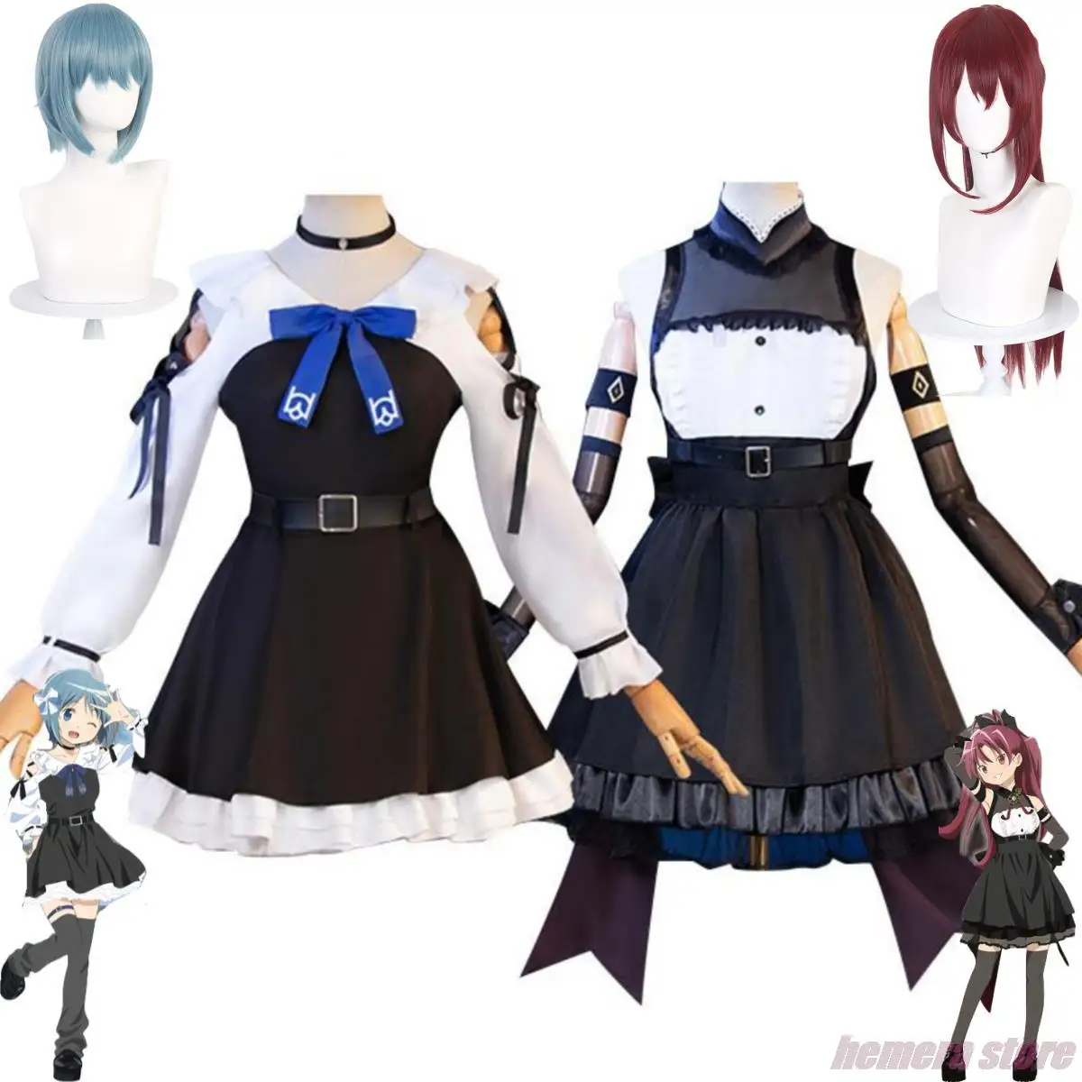Anime Puella Magi Madoka Magica Miki Sayaka Sakura Kyōko Cosplay Costume Gothic Style Black Dress Wig Woman Sexy Halloween Suit
Anime Puella Magi Madoka Magica Miki Sayaka Sakura Kyōko Cosplay Costume Gothic Style Black Dress Wig Woman Sexy Halloween Suit