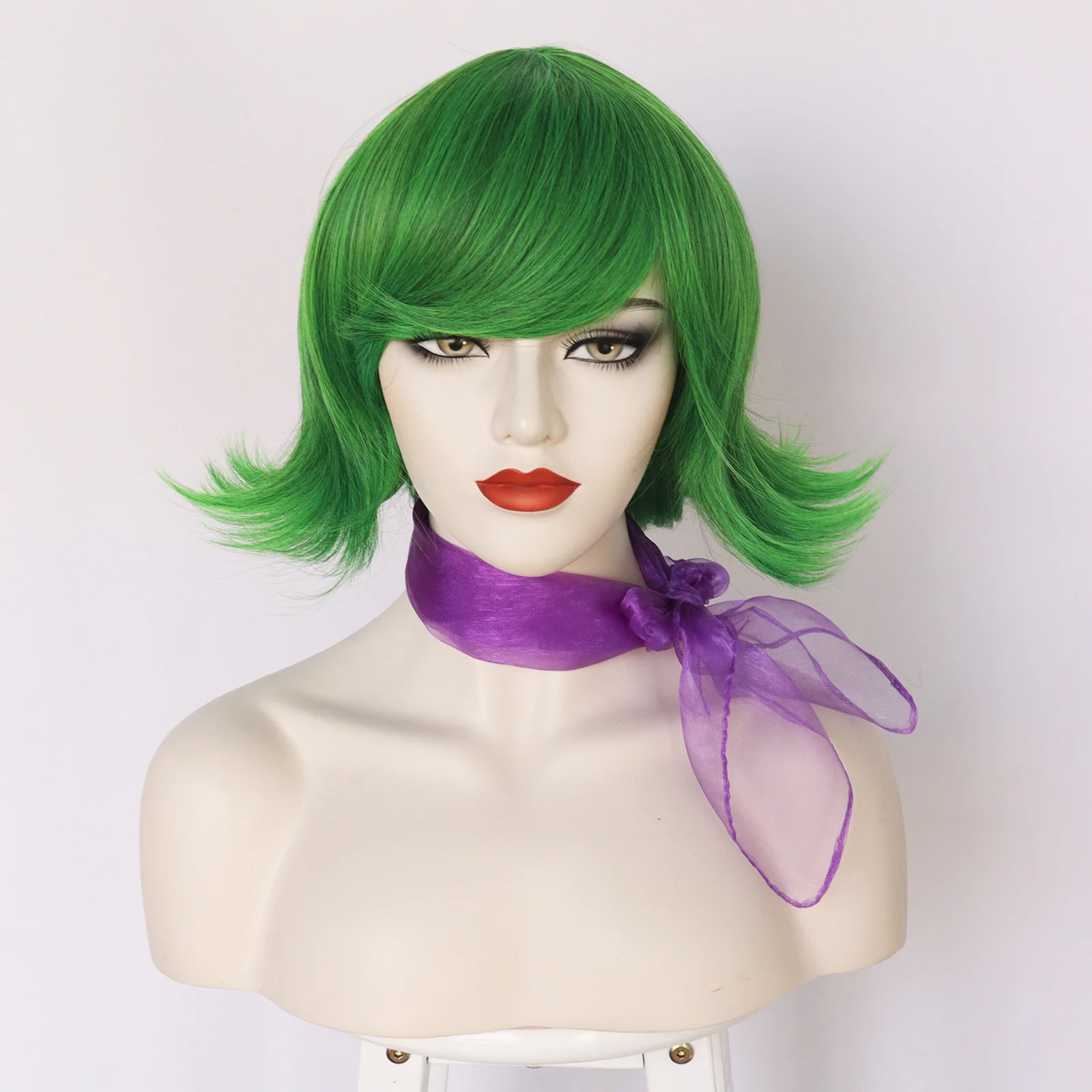 

Парик для косплея из фильма «Восторг», костюм для косплея на Хэллоуин, искусственный зеленый парик для ролевых игр с шарфом, шапочка для волос для женщин, девушек, девушек, Рейли, Cos