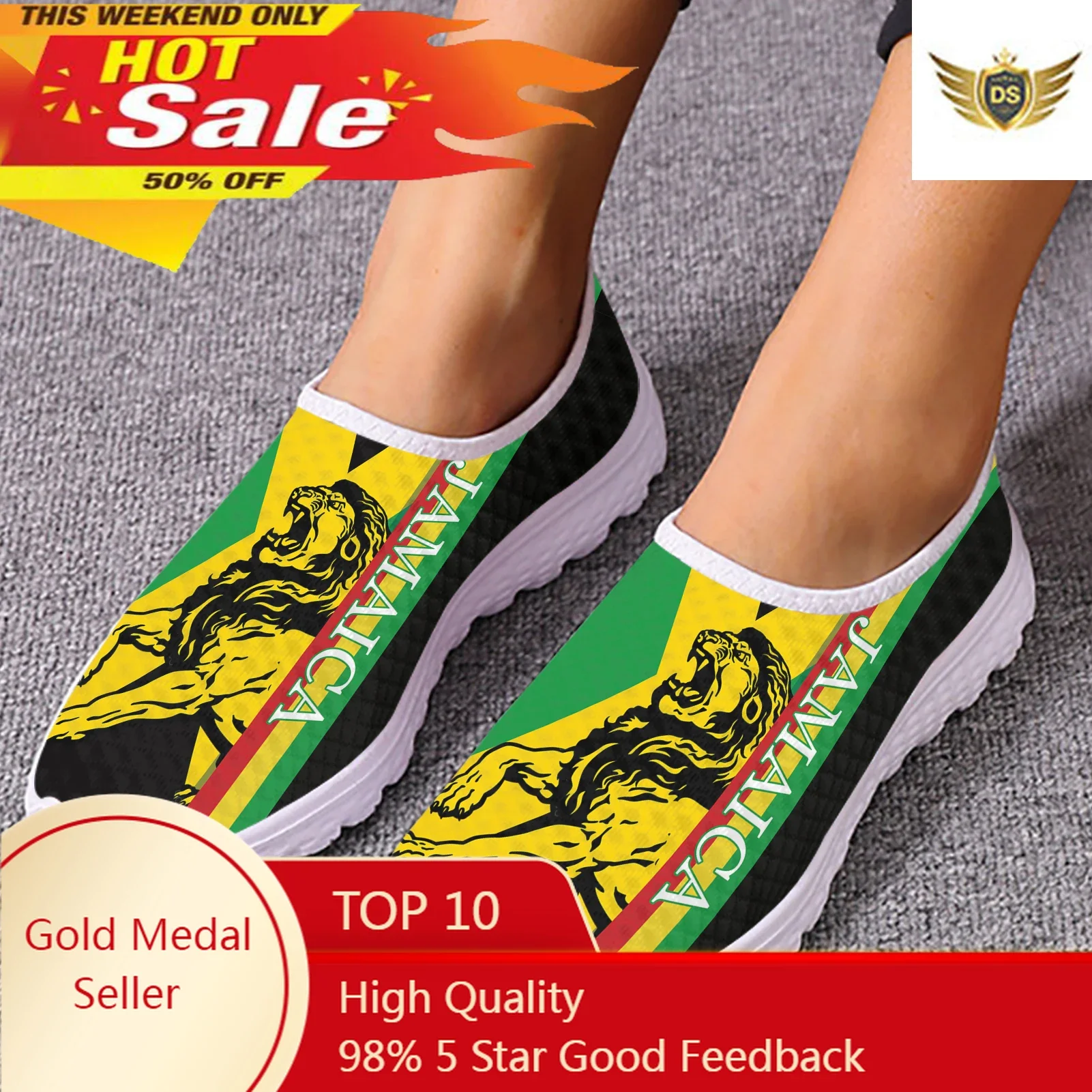 Fashion Jamaica Printed Ladies Flat Shoes Outdoor Breathable Mesh Sneakers For Women Lightweight Slip-on Loafers Hot
Fashion Jamaica Printed Ladies Flat Shoes Outdoor Breathable Mesh Sneakers For Women Lightweight Slip-on Loafers Hot