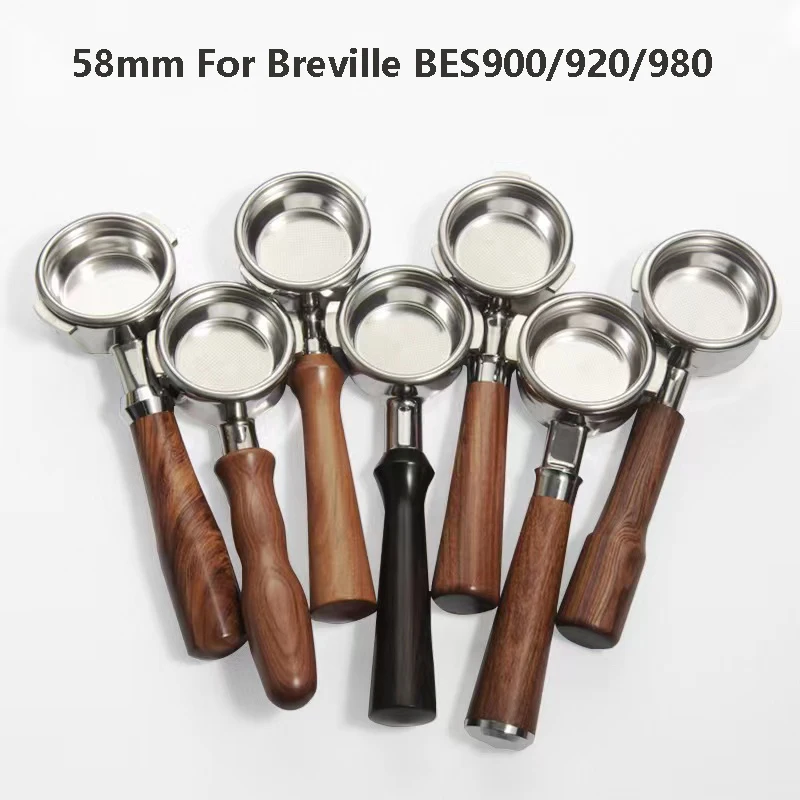 

Кофейный портативный фильтр без дна 58 мм для Breville BES900/920/980 304, Сменный фильтр из нержавеющей стали, инструменты для бариста