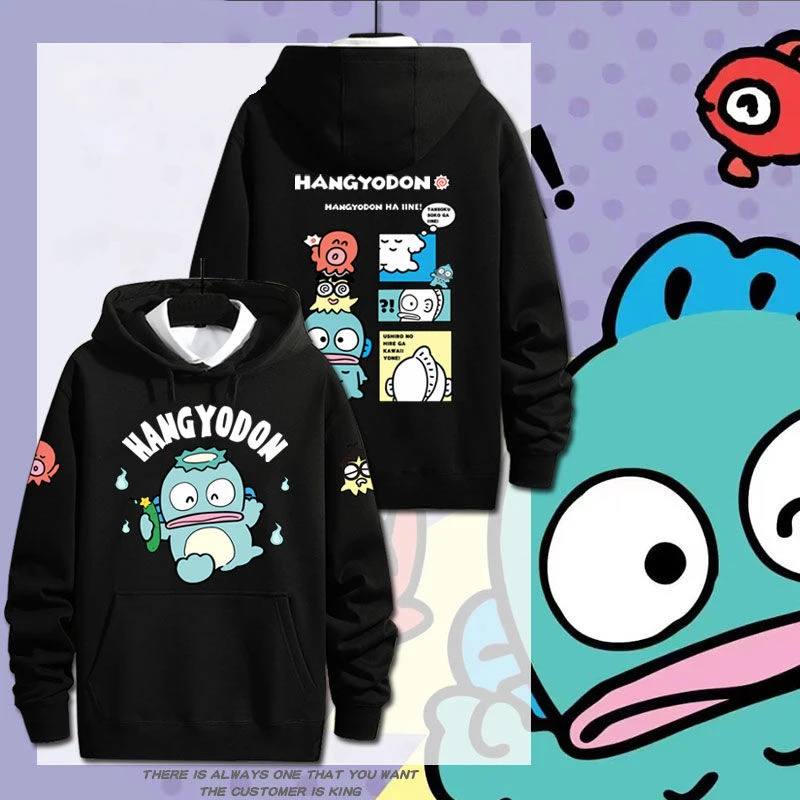 Милые толстовки с капюшоном Sanrio Hangyodon из мультфильма весна-осень стандартные или Зимние флисовые топы подходят для наружной носки и нижнего белья
Милые толстовки с капюшоном Sanrio Hangyodon из мультфильма весна-осень стандартные или Зимние флисовые топы подходят для наружной носки и нижнего белья