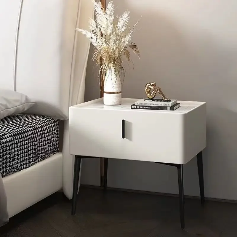 

White Minimalist Bedside Nightstands Wooden Aesthetic Cabinet Nightstand Luxury Drawer Armoires De Chambre Home Furniture