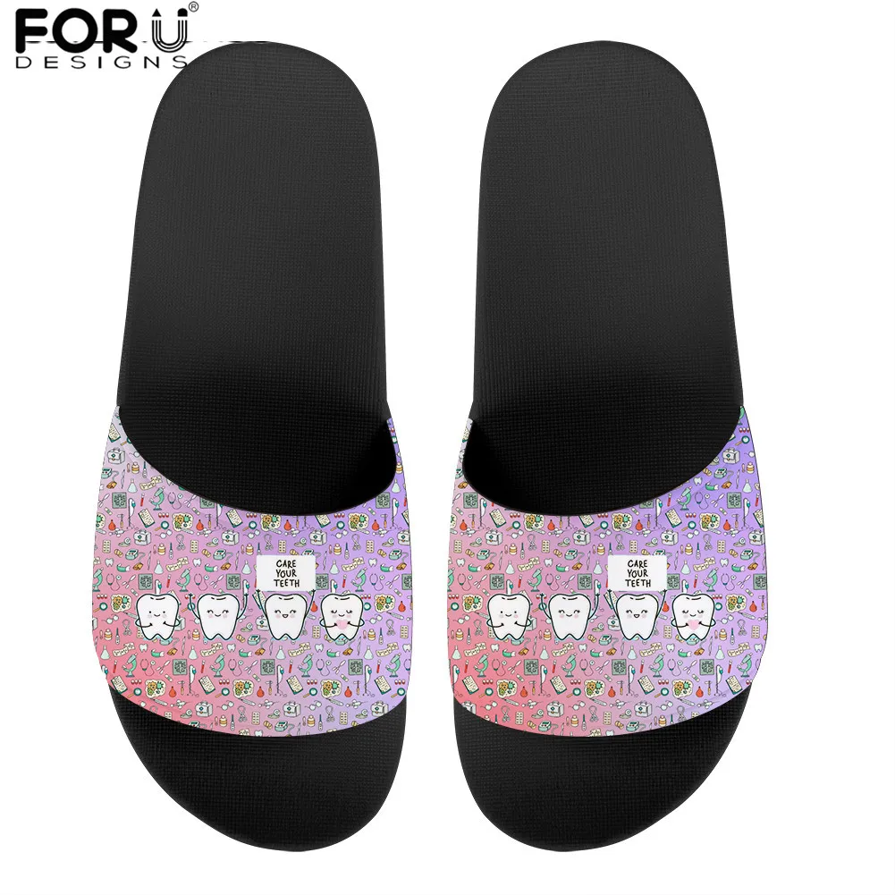 FORUDESIGNS Women's Slippers Cartoon Dentist Print Indoor Female Flats Bathroom Slides Non-Slip Outdoor Beach Shoes Summer Mujer
FORUDESIGNS Women's Slippers Cartoon Dentist Print Indoor Female Flats Bathroom Slides Non-Slip Outdoor Beach Shoes Summer Mujer