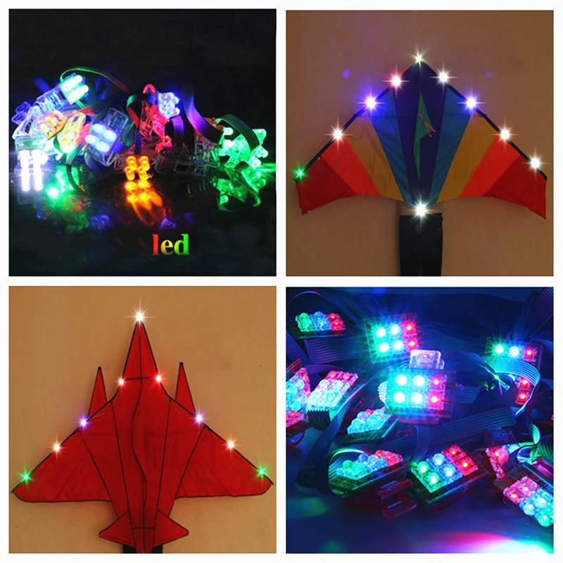 

free shipping diy led kite flying 56pcs led lamp shinning hang on kites for adults outdoor toys cerf volant cometas led light