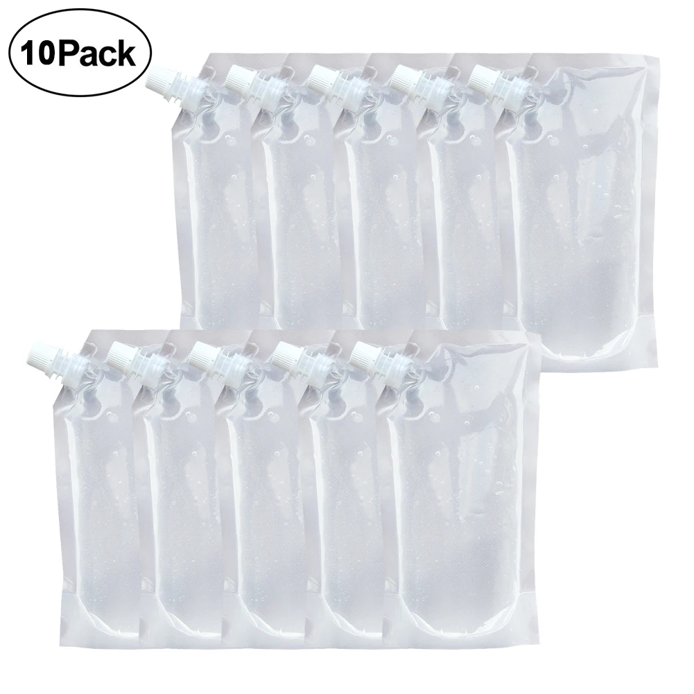 10pcs Plastic Juice Container Drinking Pouch Flasks Reusable Foldable For Hiking Camping Liquor Pouch Clear Leakproof Flask Bags
10pcs Plastic Juice Container Drinking Pouch Flasks Reusable Foldable For Hiking Camping Liquor Pouch Clear Leakproof Flask Bags