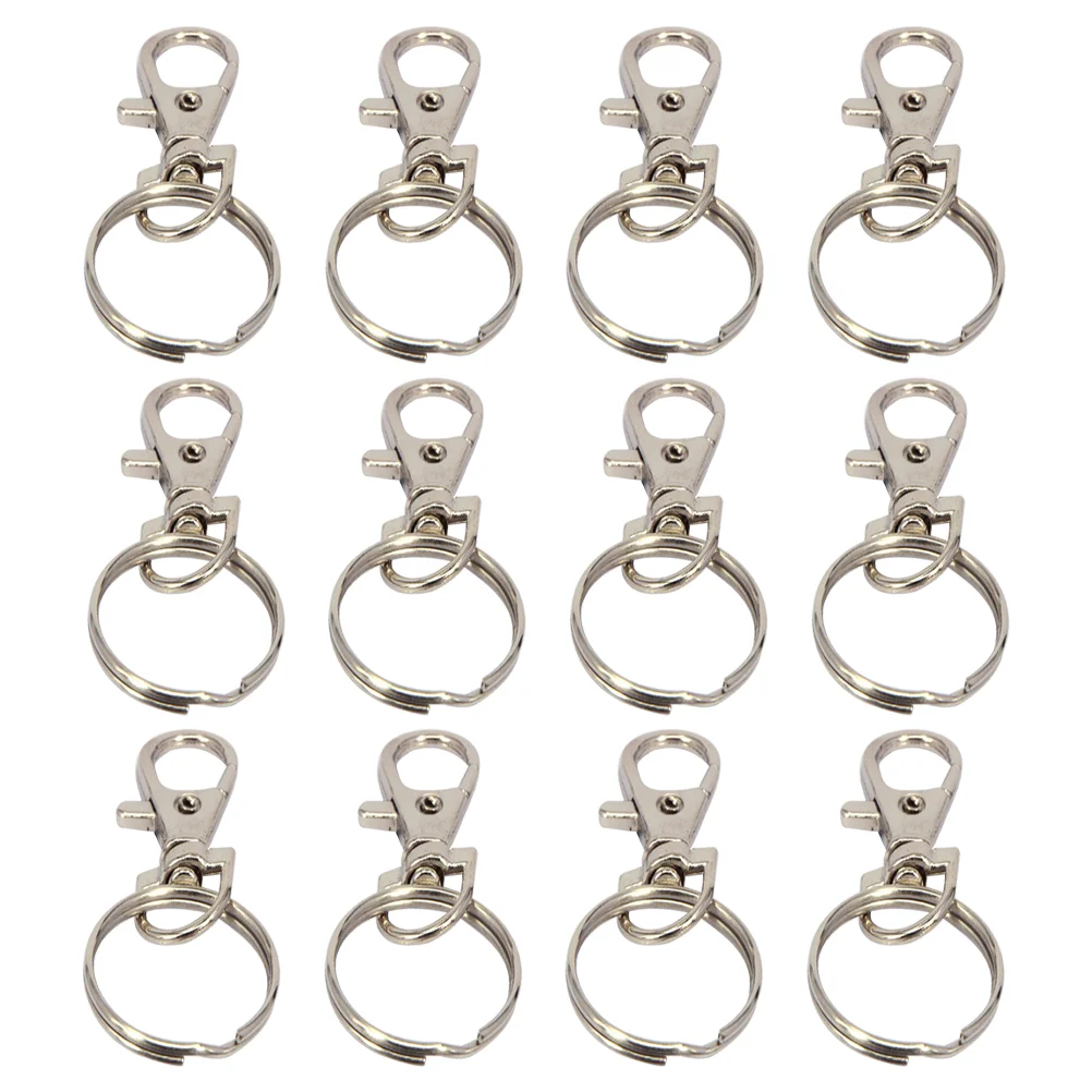 

12 Pcs Key Chain Accessories Keychain Clips for Crafts Rings Hook up Loop Zinc Alloy Clasp Swivel Snap Hooks