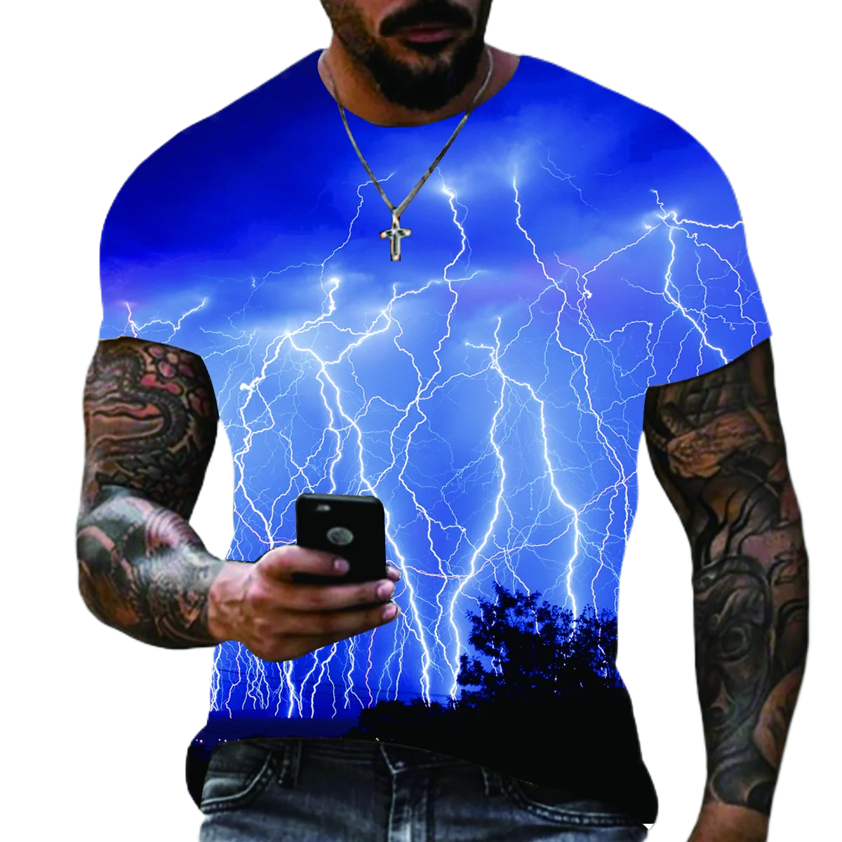2023 Summer New Men's T-shirt 3D Printed Lightning Pattern T-shirt Large Casual and Comfortable Men's Short-sleeved Clothing
2023 Summer New Men's T-shirt 3D Printed Lightning Pattern T-shirt Large Casual and Comfortable Men's Short-sleeved Clothing