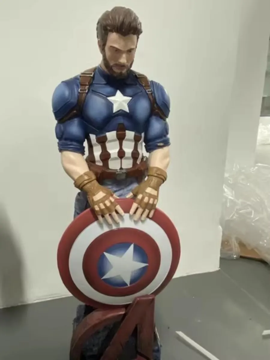 

54cm Anime Captain America Figure Marvel'S Avengers Ornaments Exquisite And Lifelike Collection Model Desktop Decor Boys Gifts