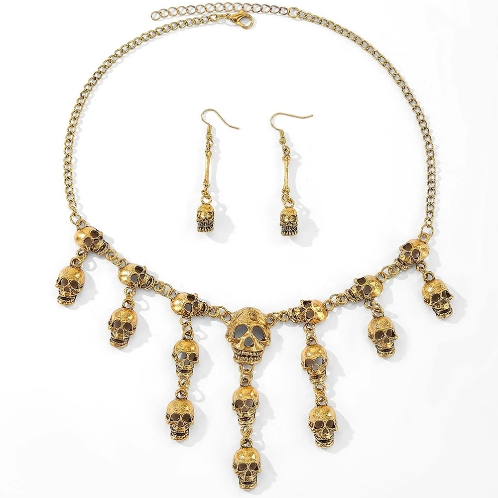 New Halloween Jewelry Punk Vintage Metal Skull Necklace Earrings Set Women's Party Accessories 4 Mallzona Sdc9427c6b4194296bd181afb79428514i New Halloween Jewelry Punk Vintage Metal Skull Necklace Earrings Set Women's Party Accessories Mallzona