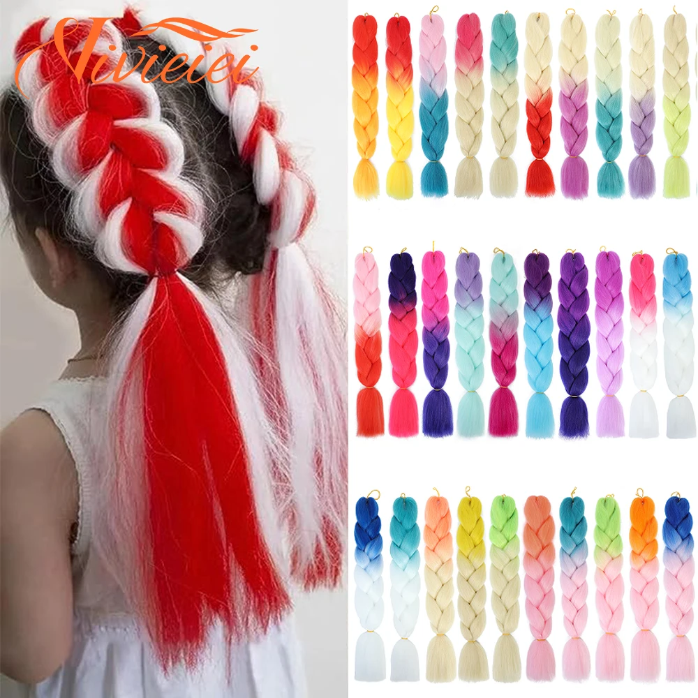 

Colorful Hair for Braids Synthetic Braiding Hair Extensions for Girls Jumbo Braid Hair for Crochet Box Expression Braiding Hair