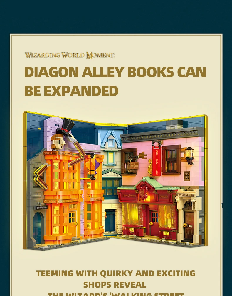 1940PCS Diagon Alley Book Building Blocks Classic Movie Scene Magic Bookstore Model Bricks Desktop Decoration Kids DIY Toys Gift 1940PCS Diagon Alley Book Building Blocks Classic Movie Scene Magic Bookstore Model Bricks Desktop Decoration Kids DIY Toys Gift
