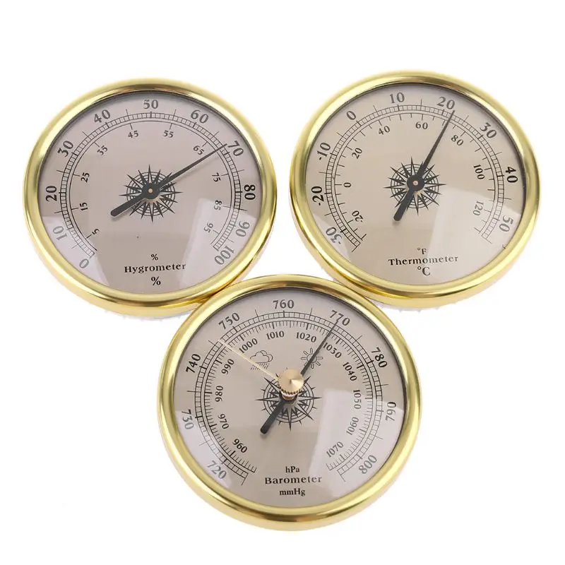 

3 in 1 Air Pressure Gauge Thermometer Moisture Meter Barometer Hygrometer for WEATHER STATION Test Tools Set Durable