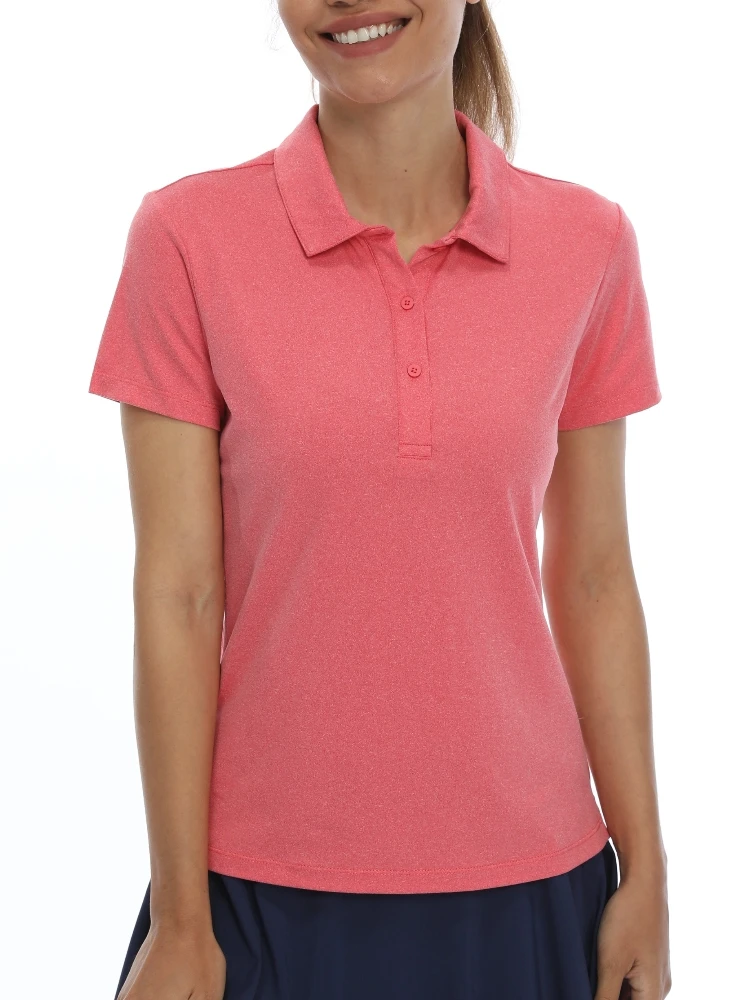 

Women's Golf Short Sleeve Polo Shirt, Summer Active Shirt, Tennis Wear, Quick Dry, Slim Fit, Breathable, Half Sleeve Top,Running