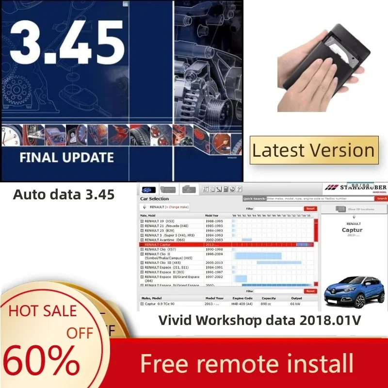 

2024 Hot Sale Car Diagnostics Auto Data 3.45 Vivid Workshop Data Atris Stakis 2018.01V Diagnostic Tool Software Multi-languages