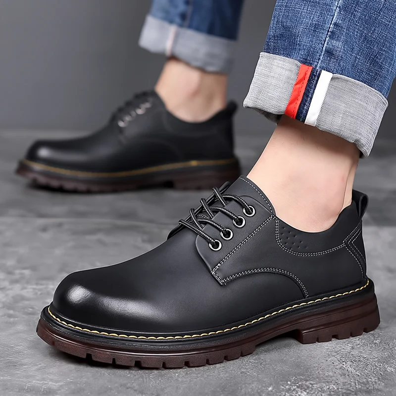Men's Genuine Leather Shoes lace up fashion Head Leather Anti-slip Loafers Shoes Man Casual Business Formal Shoes men oxfords
Men's Genuine Leather Shoes lace up fashion Head Leather Anti-slip Loafers Shoes Man Casual Business Formal Shoes men oxfords