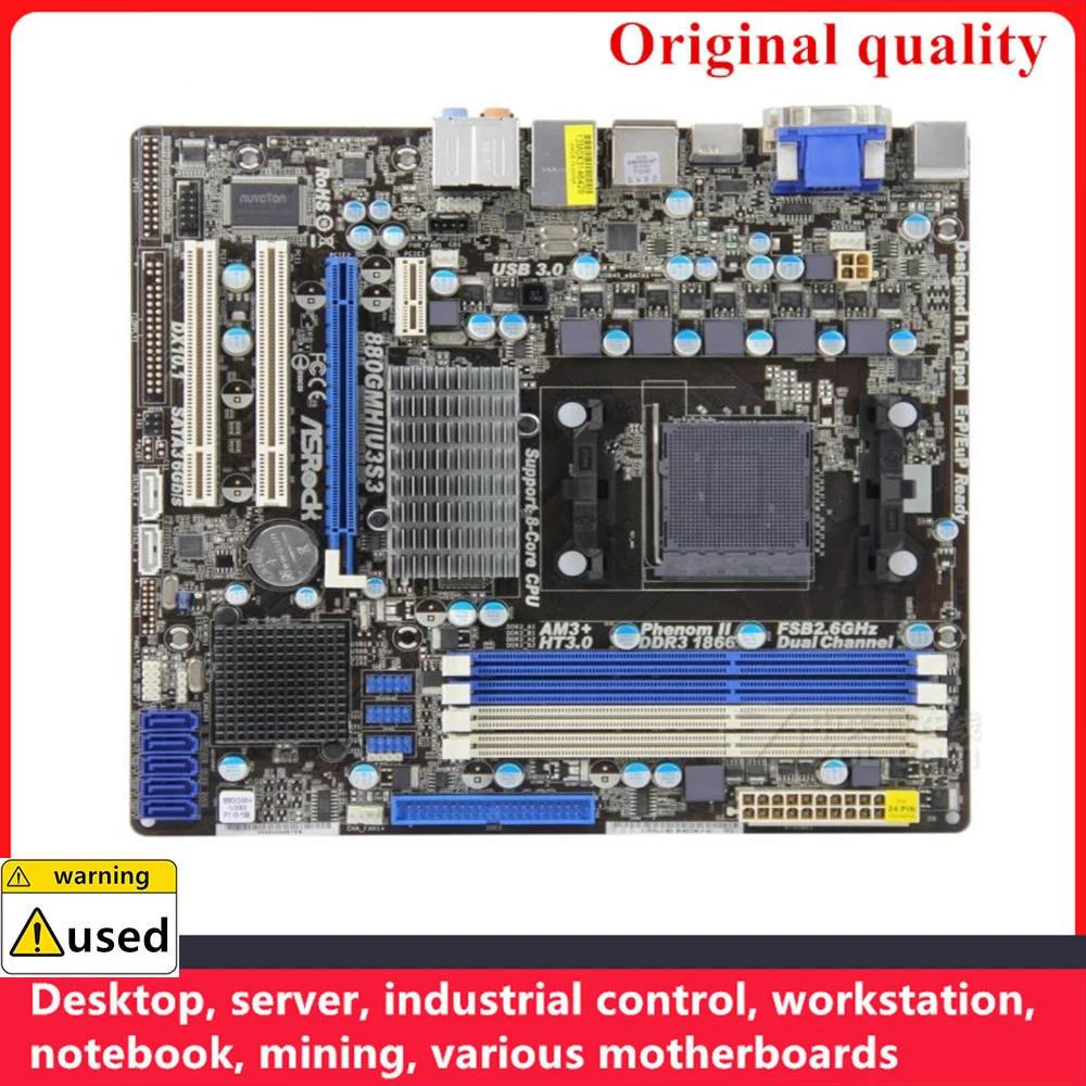 

Used For ASRock 880GMH/U3S3 M-ATX Motherboards Socket AM3 DDR3 16GB For AMD 880G 880 Desktop Mainboard SATA III USB3.0